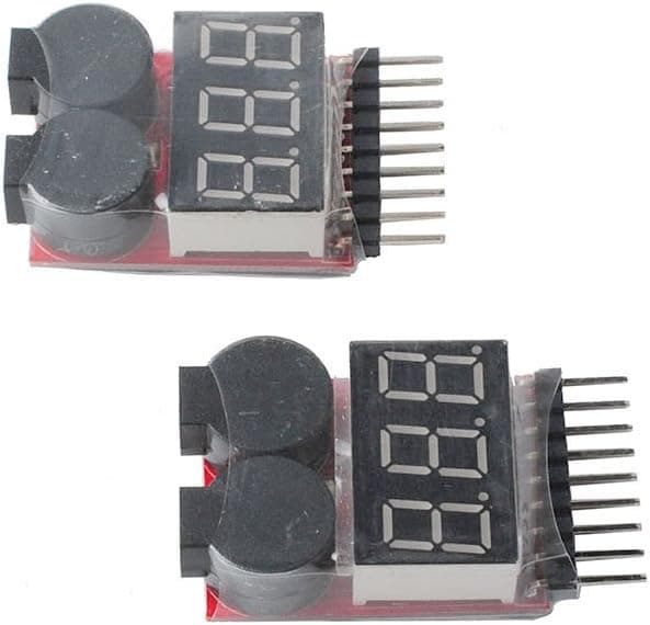 Femitu 1-8S Lipo Battery Tester Low Voltage Buzzer Alarm RC (2 Pcs)