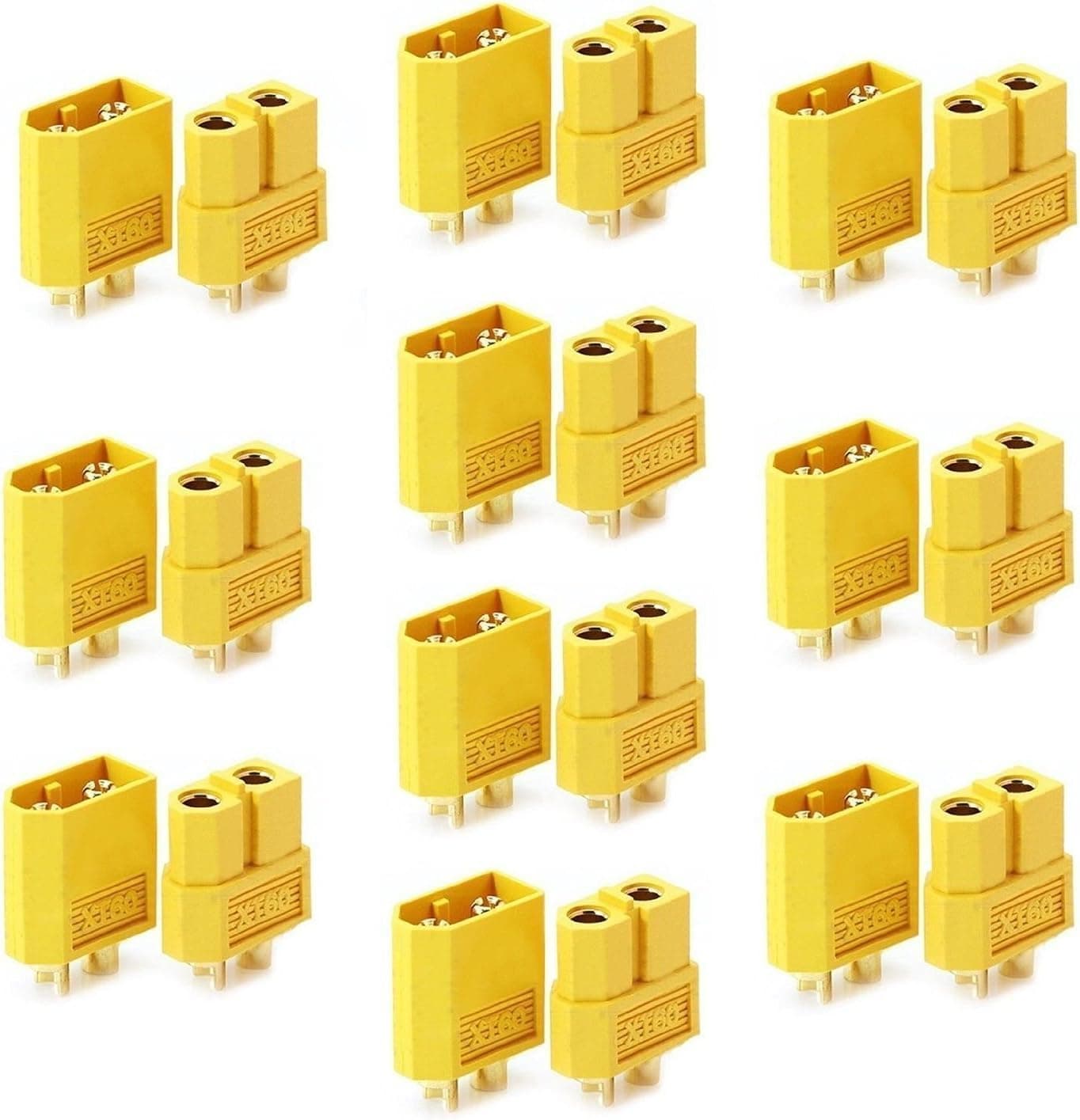 YXQ 10 Pairs XT-60 Male Female Bullet Connectors Plugs for RC Lipo Battery