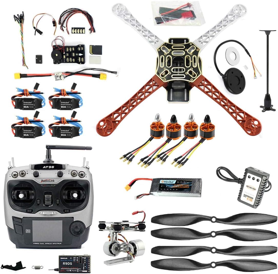 QWinOut DIY FPV Drone Quadcopter F450 Frame + PX4 + 920KV Motor + GPS + AT9