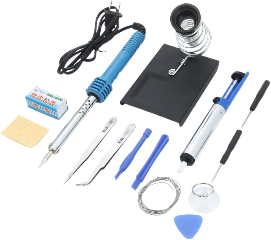 Electric Soldering Tools Kit Set Iron Stand Desoldering Pump 14 in 1 60W 110V