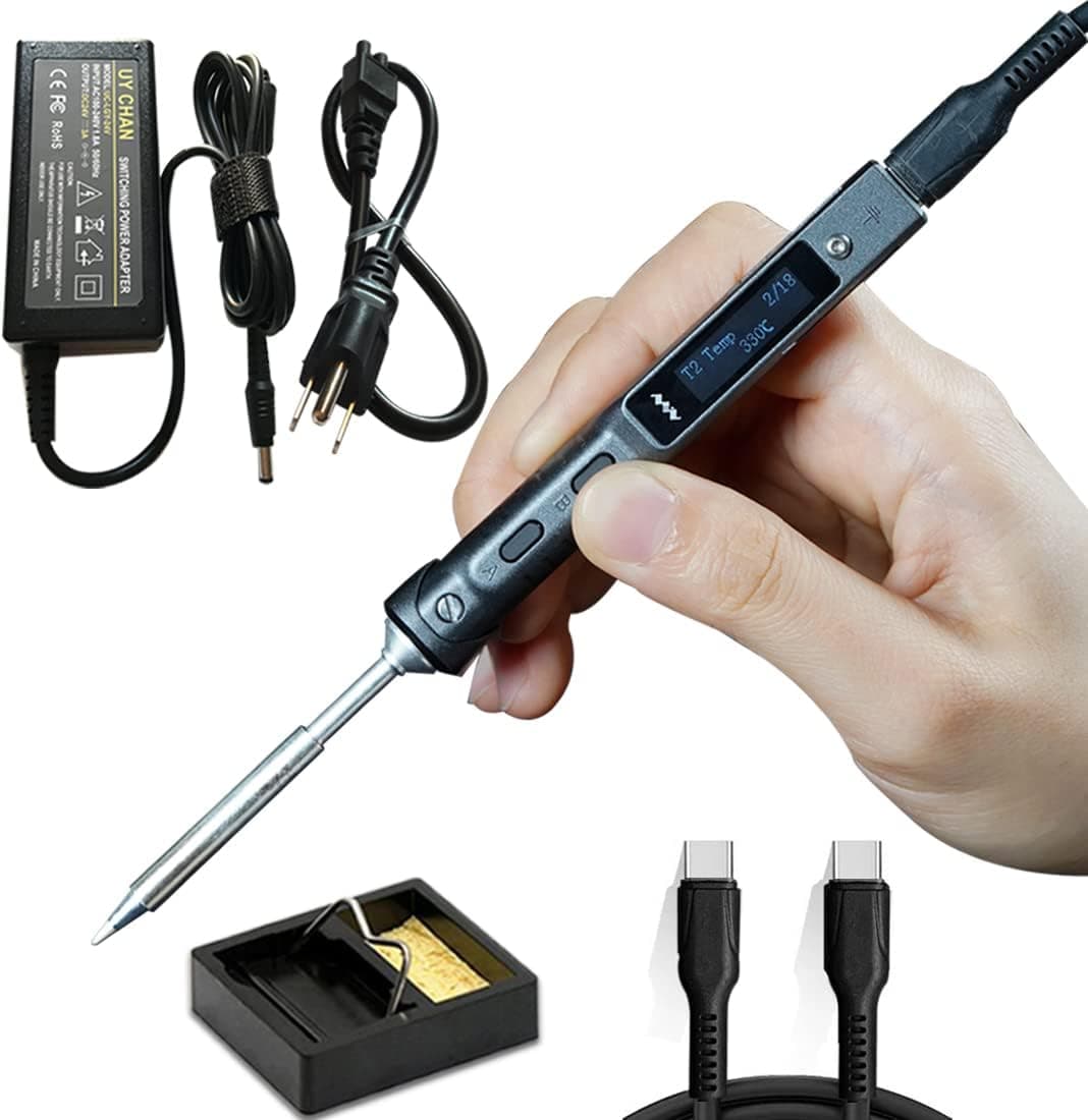 UY CHAN Original TS101 Soldering Iron Station Kit 65W PD Programmable with B2 Tip USB-C