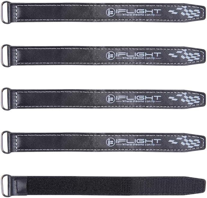 iFlight 5pcs RC Reinforced LiPo Battery Straps 20x200mm Non-Slip (Black)