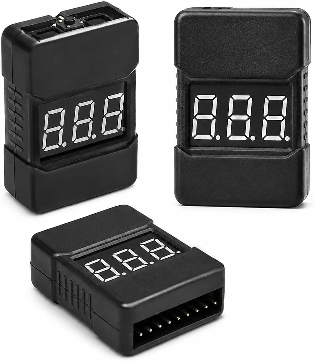 RC LiPo Battery Checker 1-8S Adjustable Low Voltage Buzzer Alarm (3 Pack)