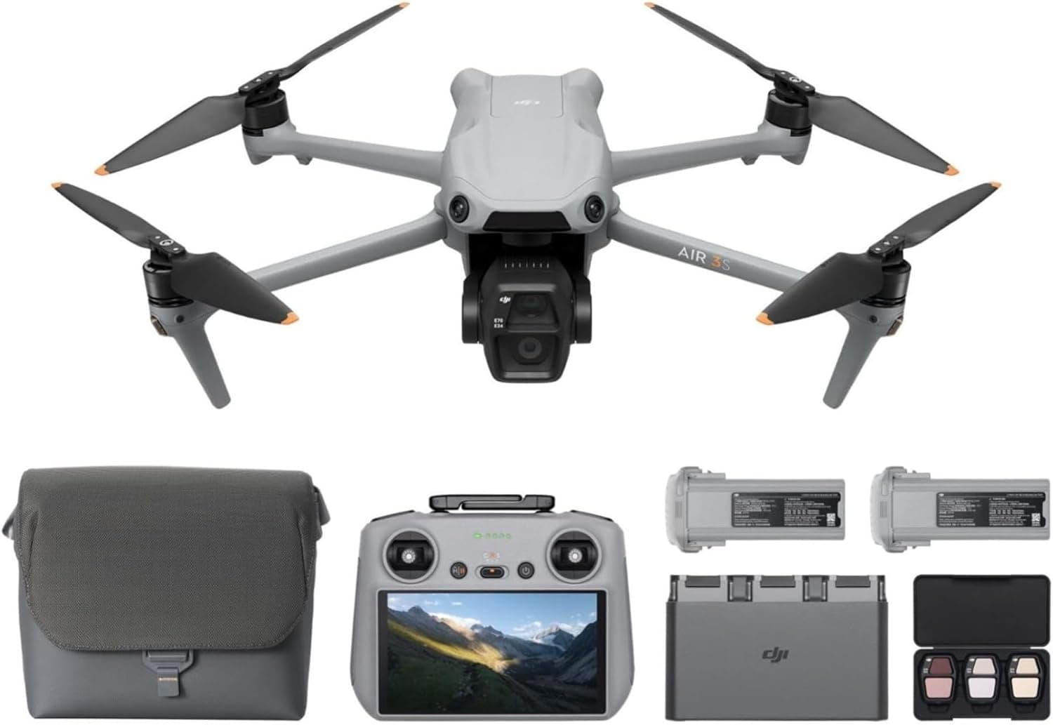 DJI Air 3S Fly More Combo (RC 2), 4K Drone, 1-inch CMOS