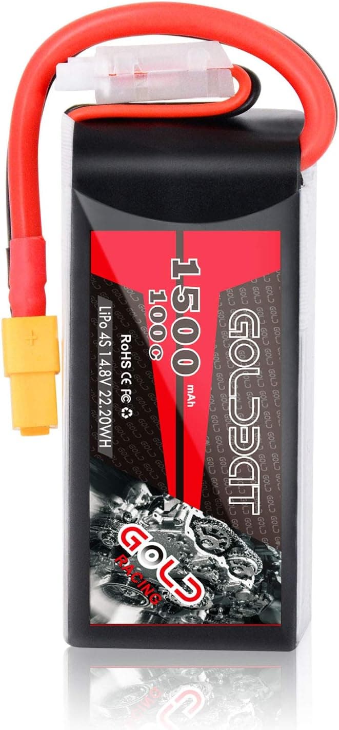 GOLDBAT 4S 1500mAh 100C 14.8V Lipo Battery XT60 for RC Drone FPV Racing (1 Pack)