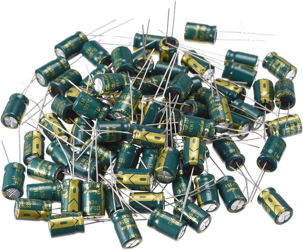 uxcell 220UF 35V Low ESR Aluminum Radial Electrolytic Capacitor 105C 3000H 80pcs