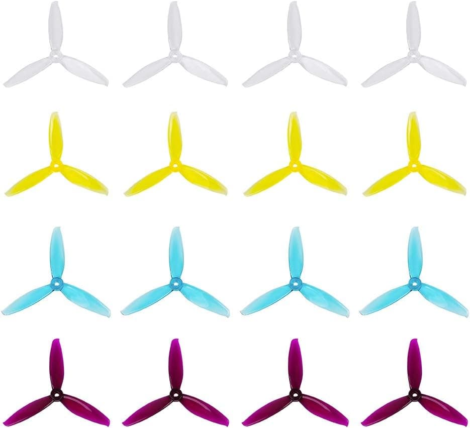 GEMFAN 16pcs 5043 3-Blade Propellers 5 Inch Props (5.0 x 4.3) CW CCW (4sets Mix Color)
