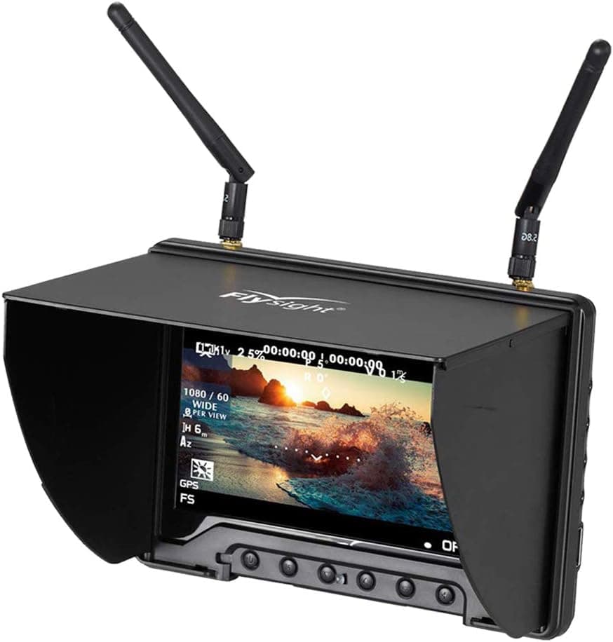 BLACK PEARL Flysight RC801 5.8Ghz FPV Diversity Monitor 7 Inch with DVR and HDMI