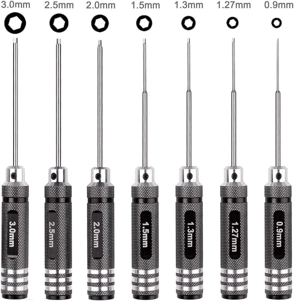 Hobbypark 7pcs Hex Screw Driver Set RC Tools Kit 0.9-3.0mm for Traxxas Arrma FPV Racing Drone