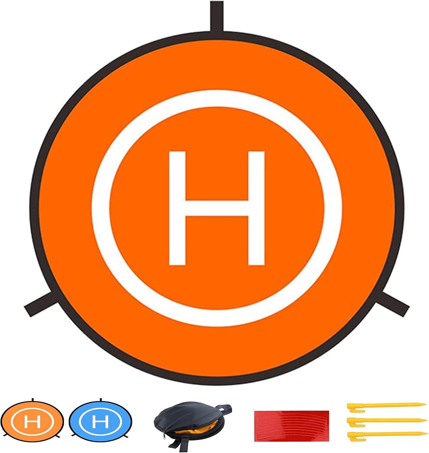 Universal Waterproof 75cm/30in Foldable Landing Pad for RC Drones (Blue & Orange)