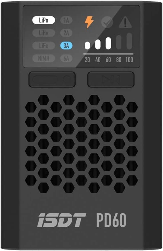 ISDT PD60S XT60 60W 6A Battery Balance Charger Type-C Input 1-4S LiPo