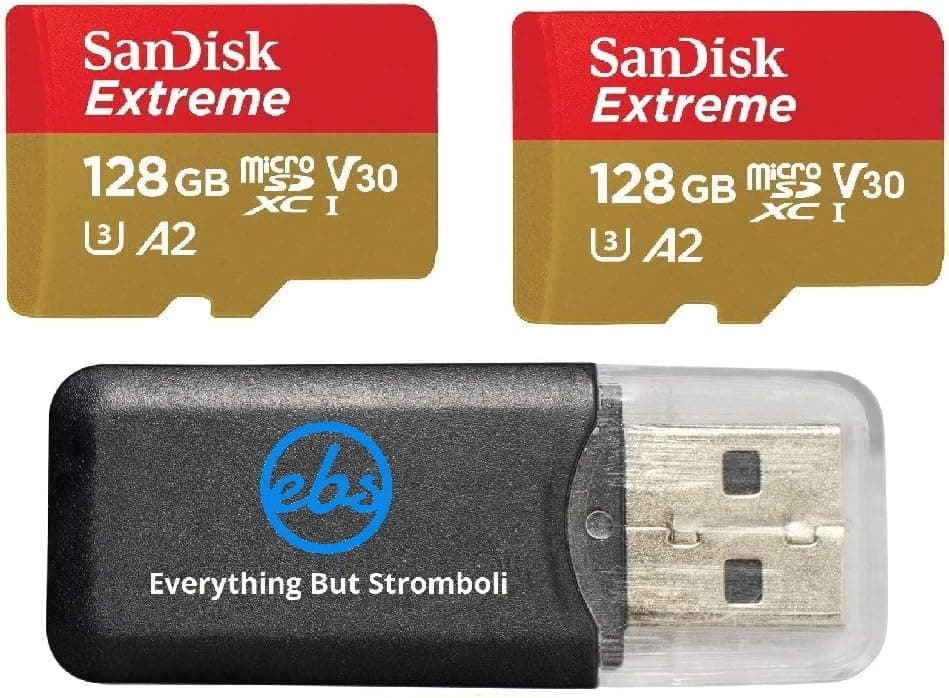 SanDisk Extreme microSD 128GB (Two Pack) for DJI Air 2S, V30 A2 160MB/s