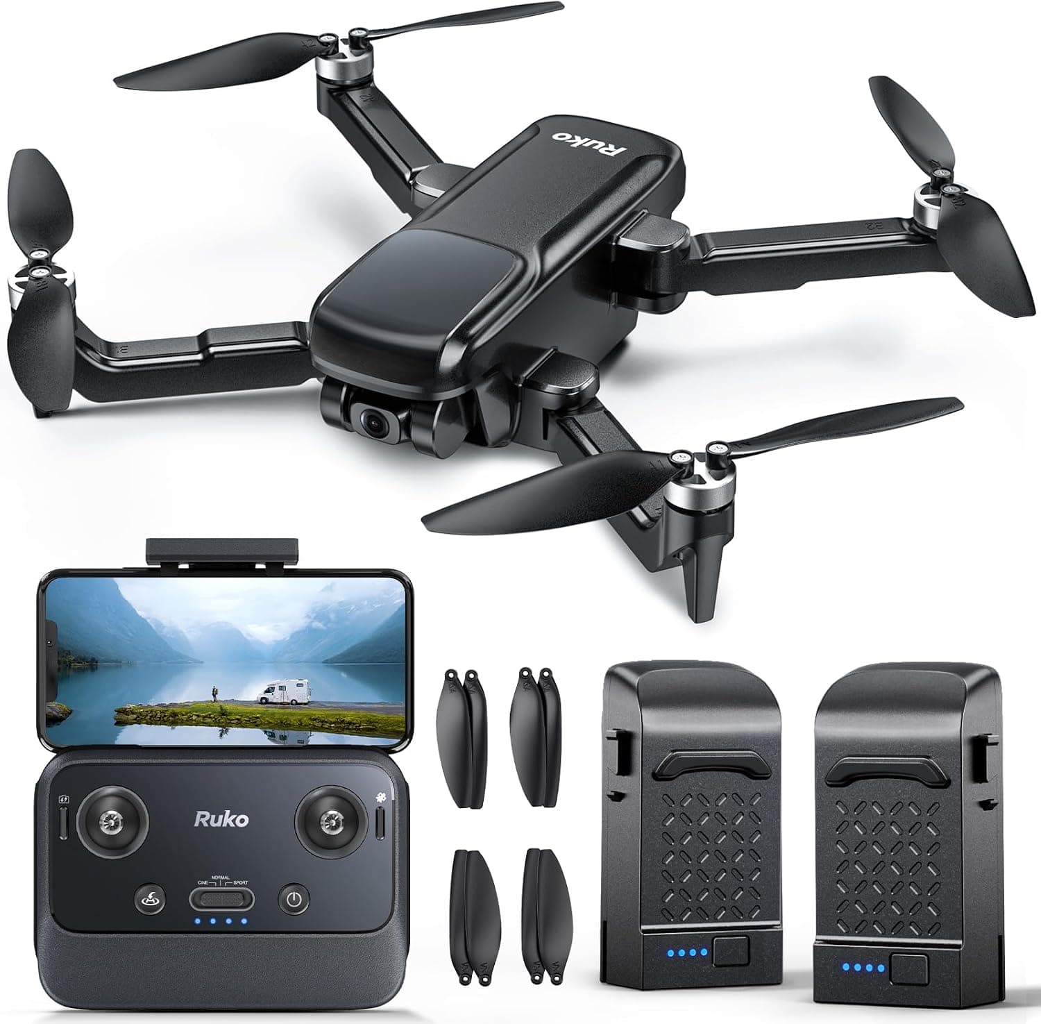 Ruko U11PRO Drone with 4K UHD Camera, FAA Remote ID, 52 Mins Fly