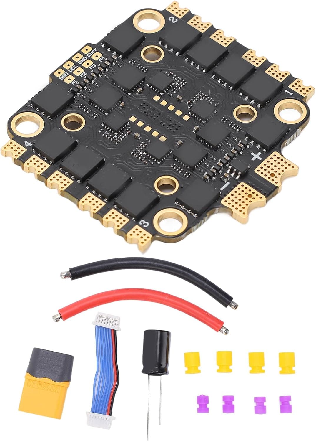 Alomejor 4 in 1 ESC 45A High Current Capacity Double Hole Spacing for FPV Drone Racing