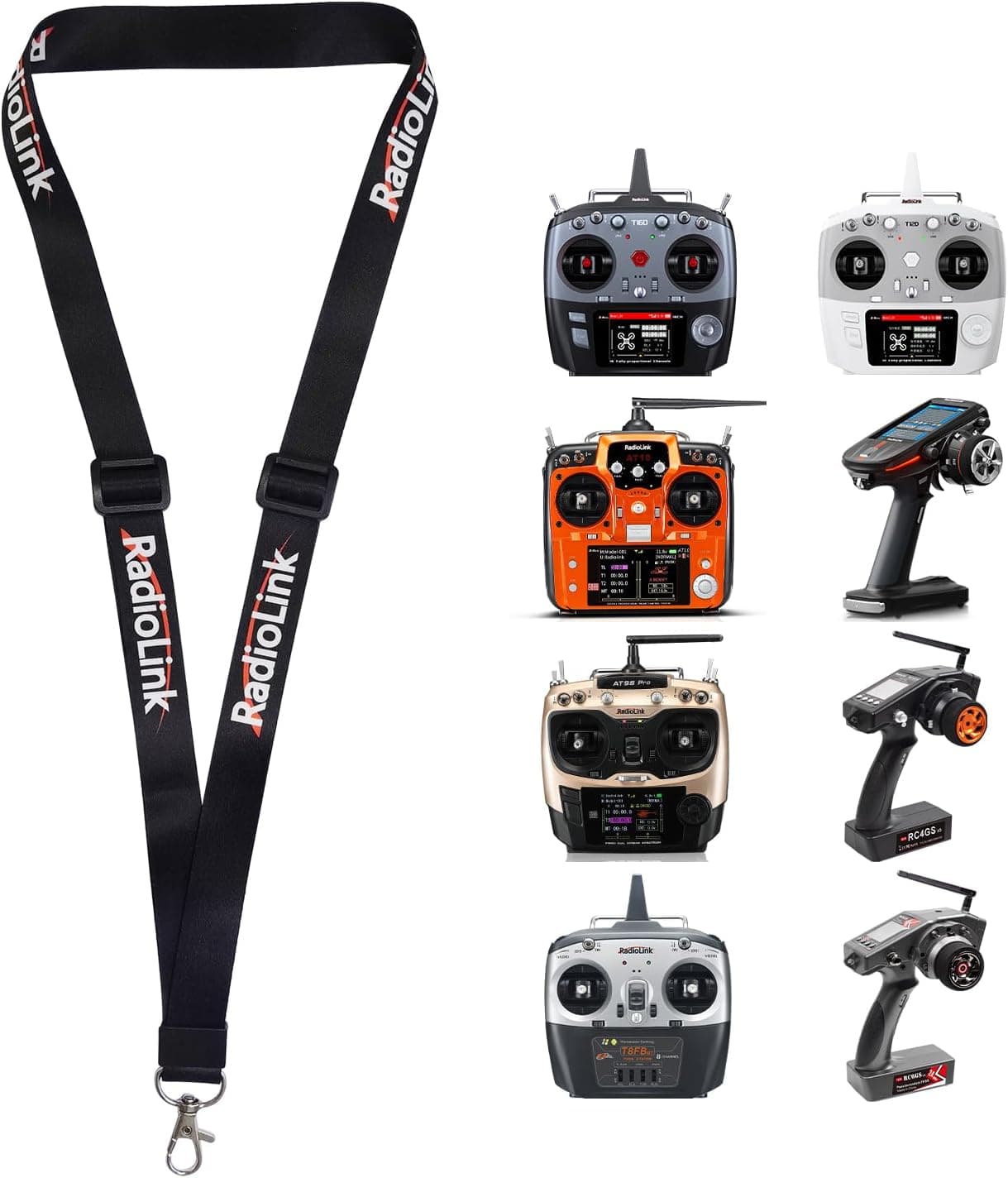 Radiolink RC Transmitter Lanyard Adjustable Neck Sling Hook for RC8X/AT10II/AT9S/T8FB