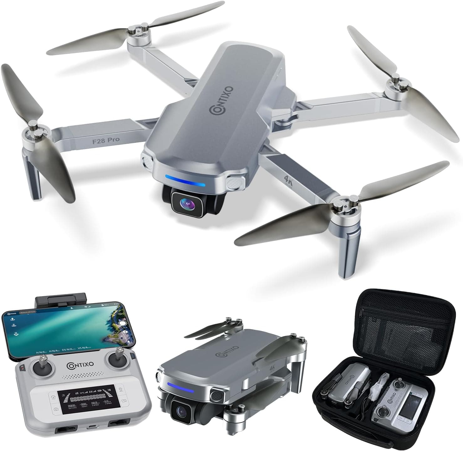 Contixo F28 Pro Mini GPS Drone 4K Brushless Motor Waypoint Foldable