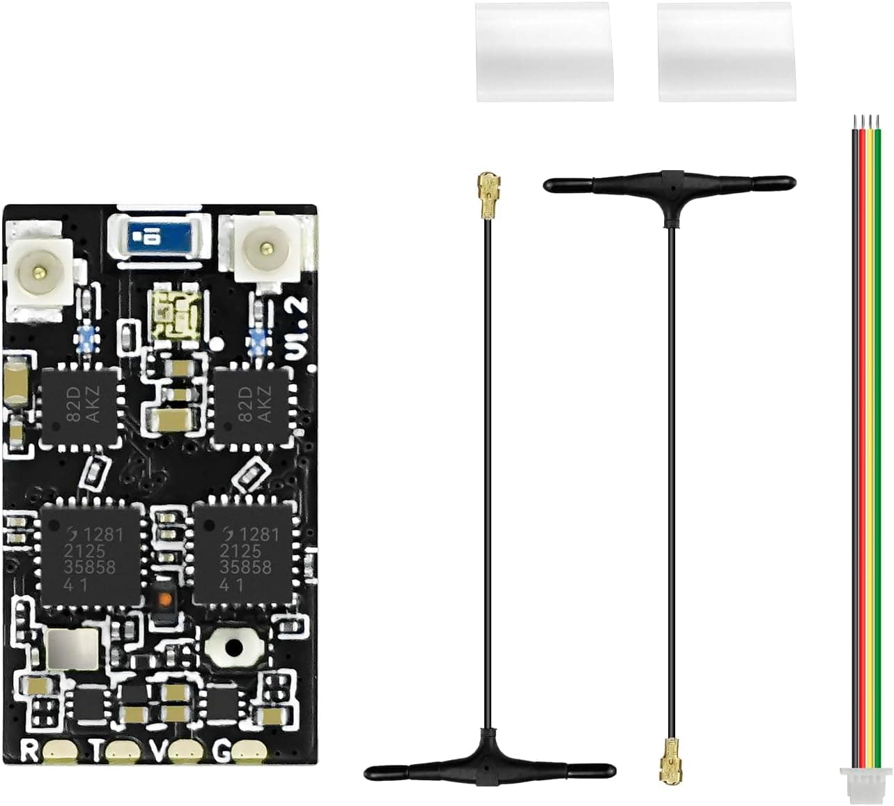 SEQURE ELRS 2.4GHz Diversity Receiver ExpressLRS FPV Nano RX with Dual 80mm Antenna