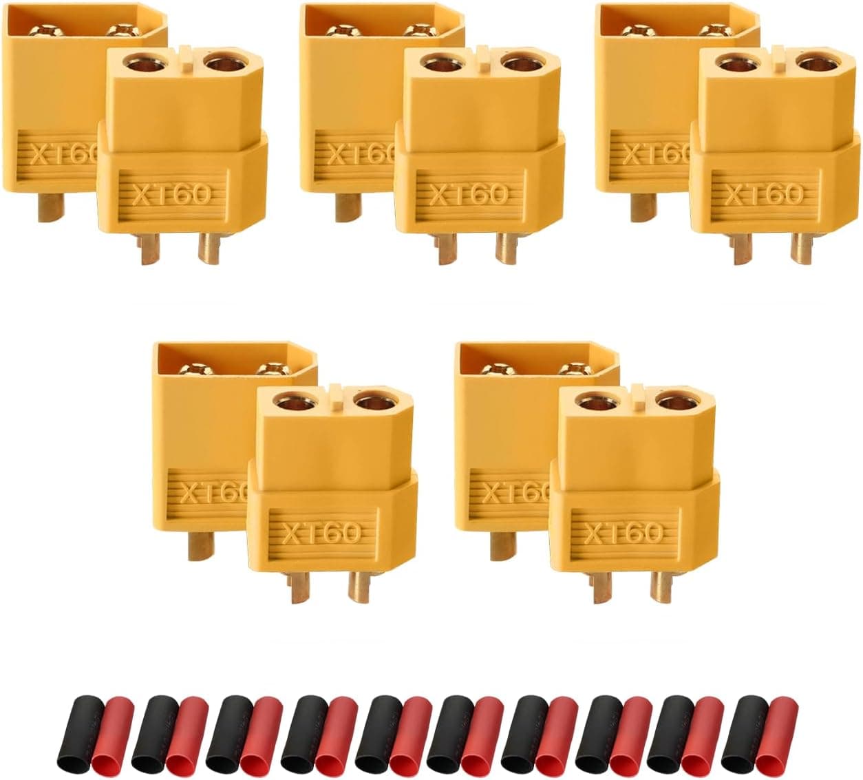 Ledvillage 5 Pairs XT60H Male & Female Bullet Connector Plug 500V 60A