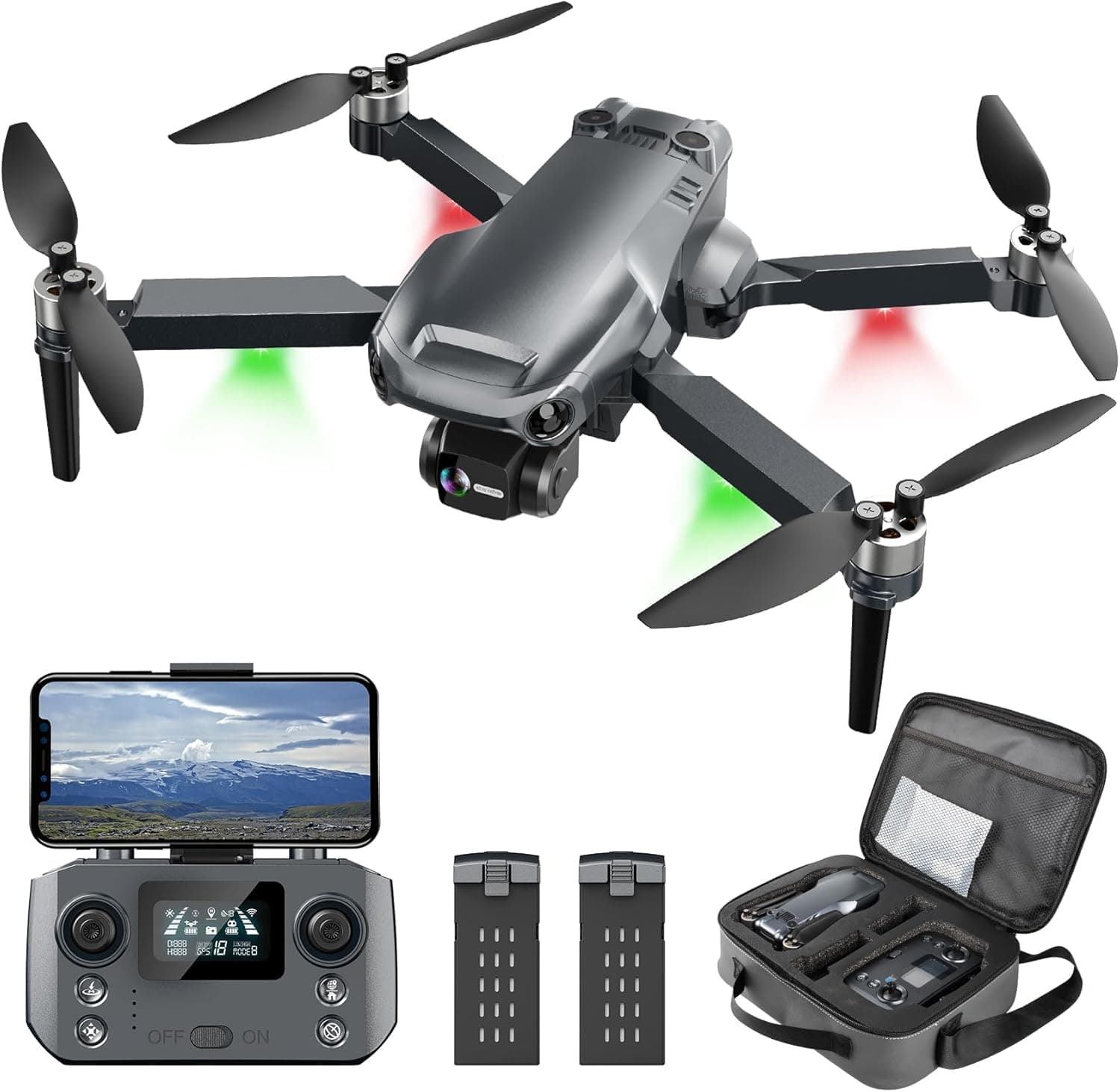 Drone with 4K Camera 1640ft Long Range Video Transmission 3-Axis Gimbal 46 Mins