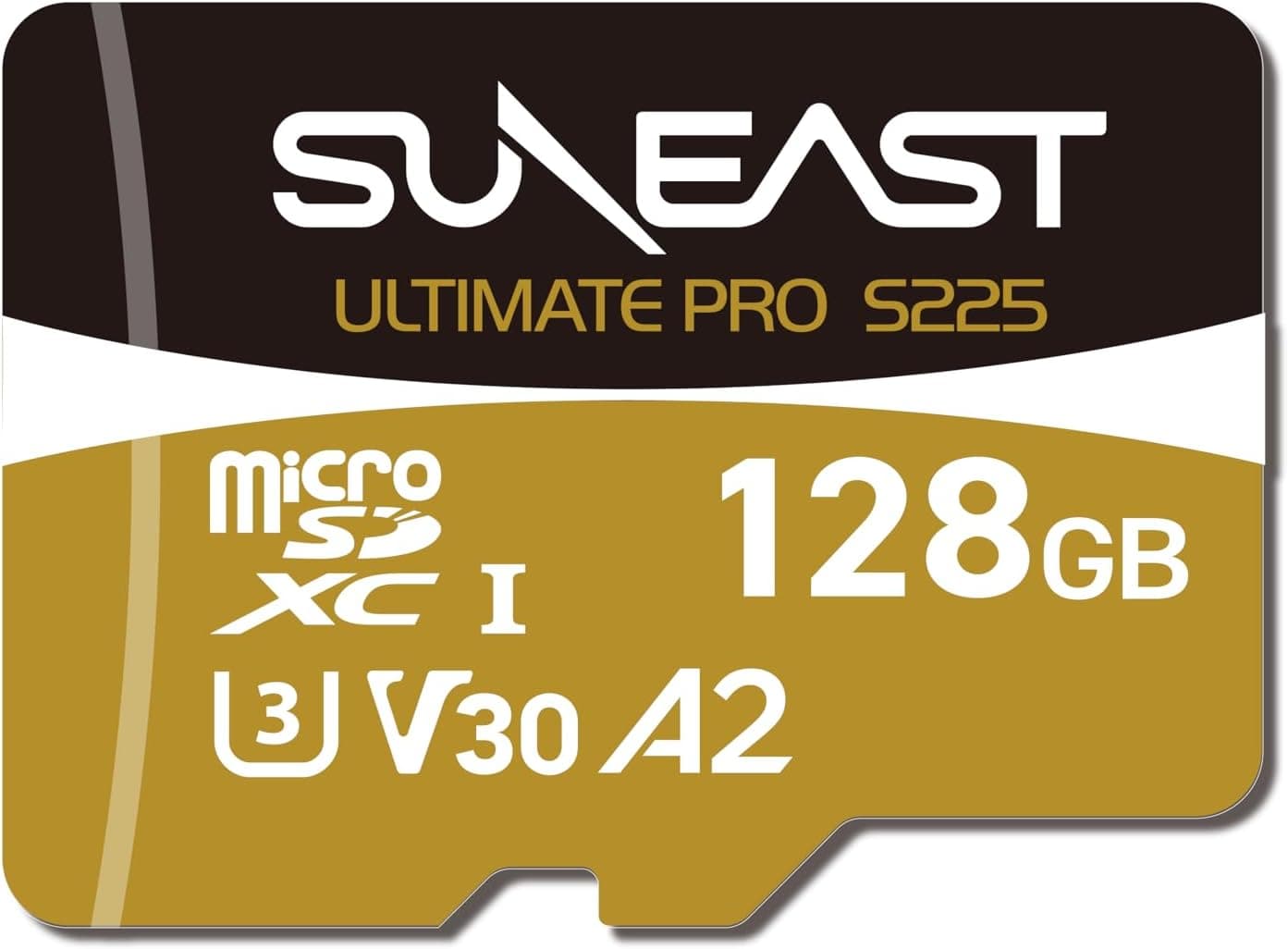 SUNEAST 128GB Micro SD Card V30 U3 A2, up to 208MB/s, for Drone and Action Camera