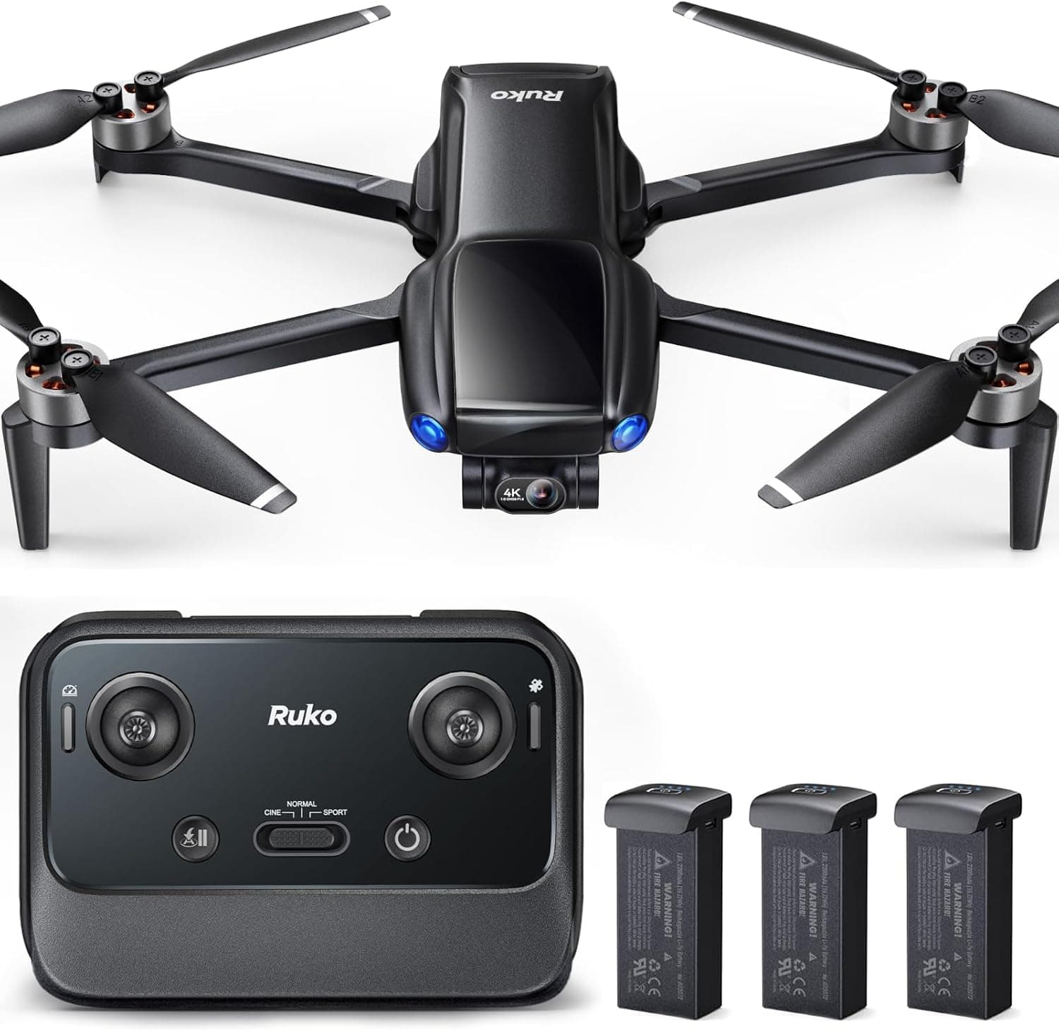 Ruko U11MINI Drone with 4K UHD Camera, 3-Axis Brushless Gimbal, Under 249g