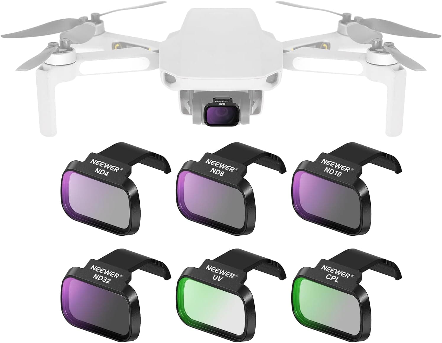 NEEWER 6 Pack ND Filter Set for DJI Mini 4K/2/Mavic/SE, CPL UV ND4/ND8/ND16/ND32