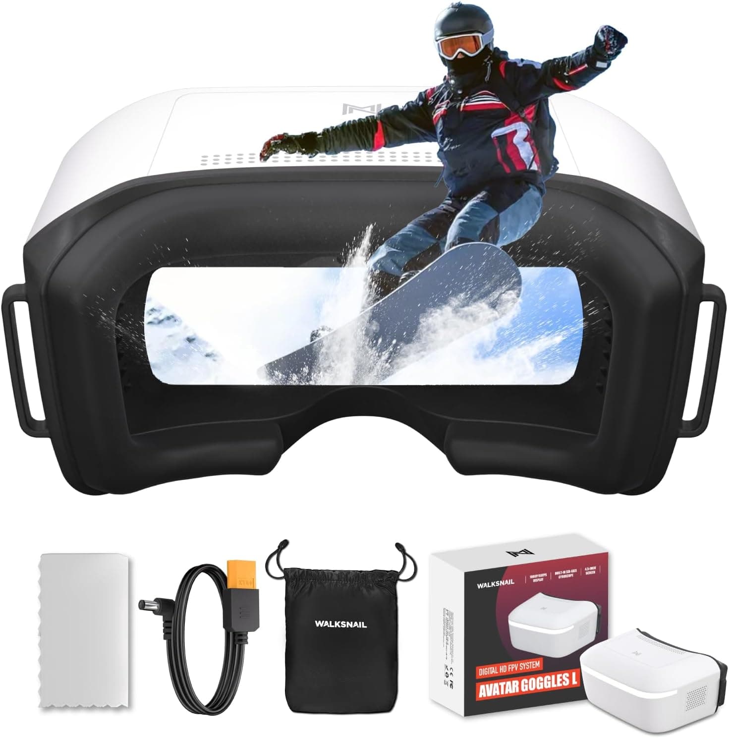 CADDXFPV Walksnail Avatar HD FPV Goggles L 1080p 4.5-Inch Screen Head Tracking