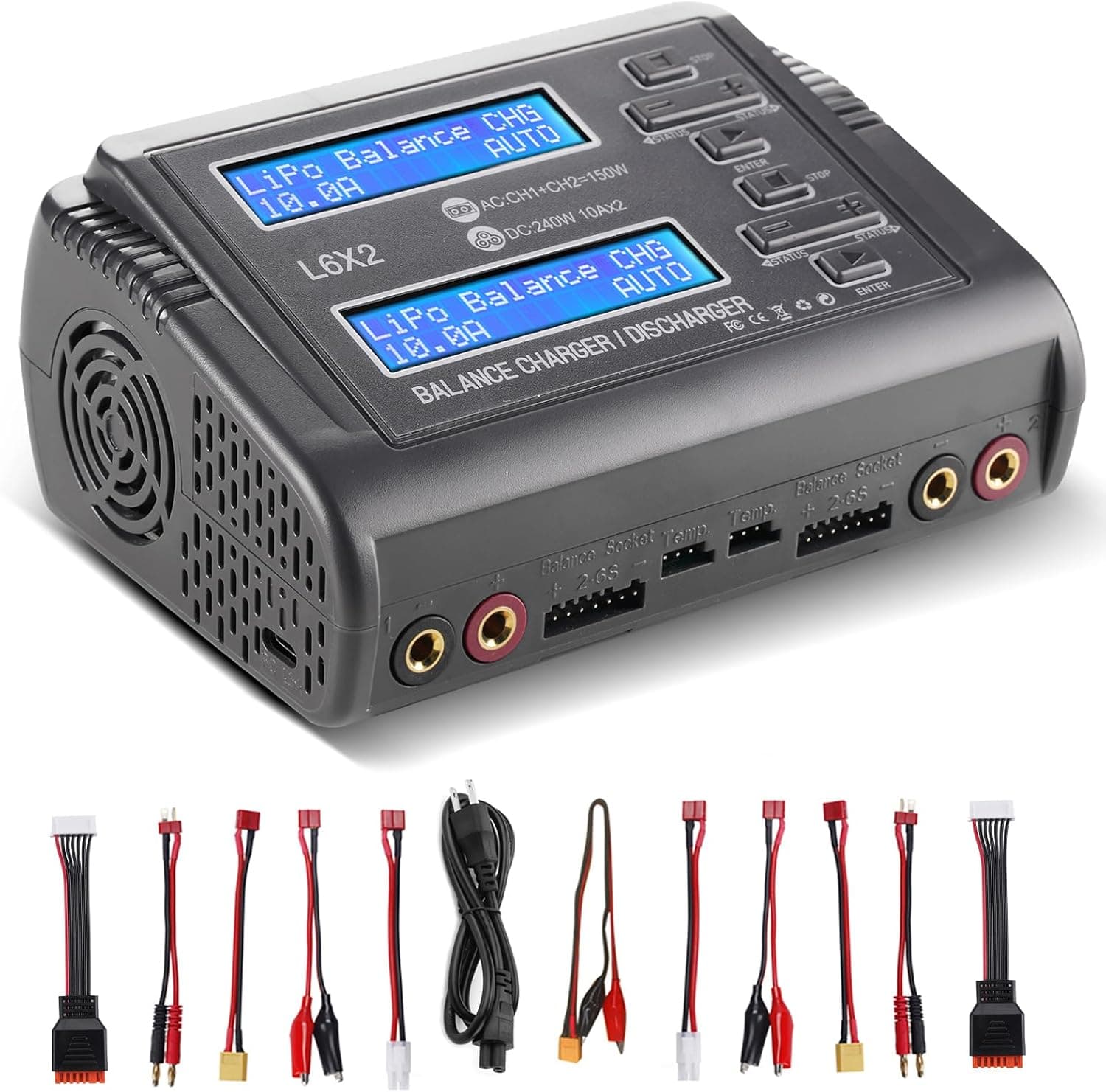 LiPo Battery Charger Fast Balance Charger/Discharger 1S-6S LiPo Li-ion LiFe LiHV NiCd NiMH