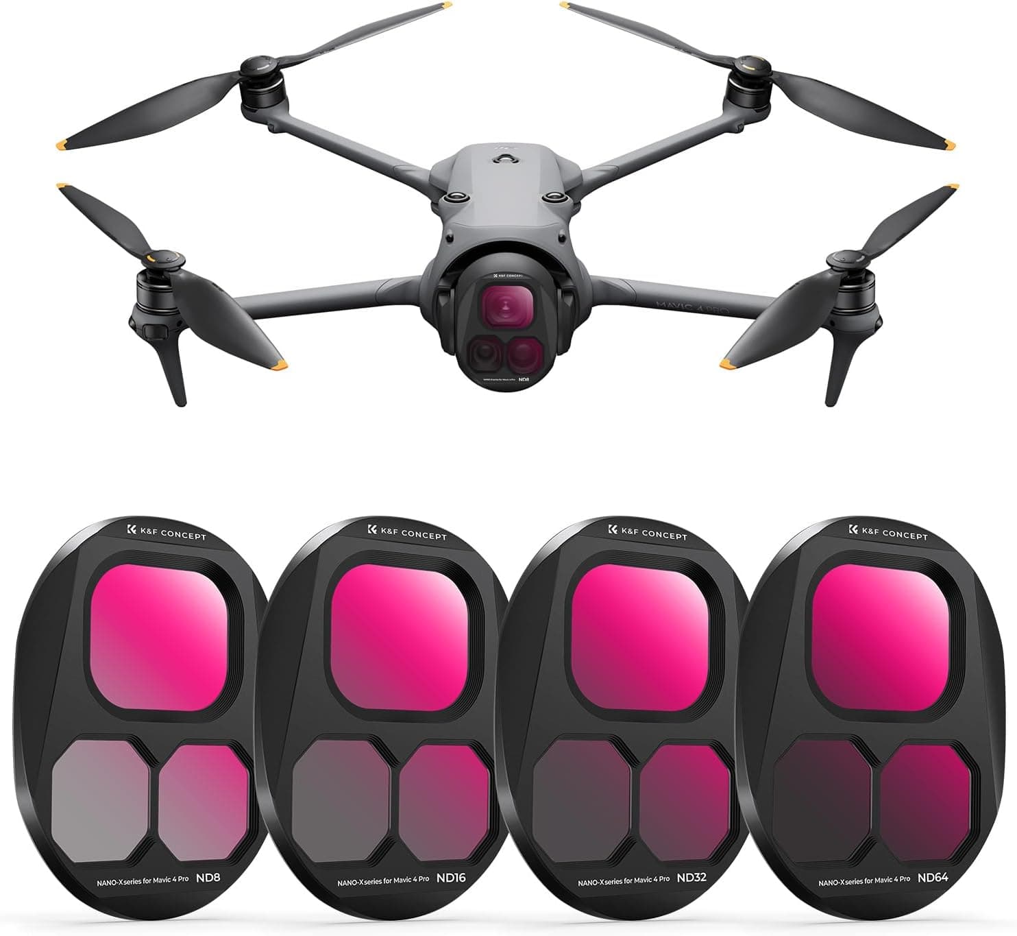 K&F CONCEPT ND Filter Set for DJI Mavic 4 Pro, 4 Pack ND8 ND16 ND32 ND64