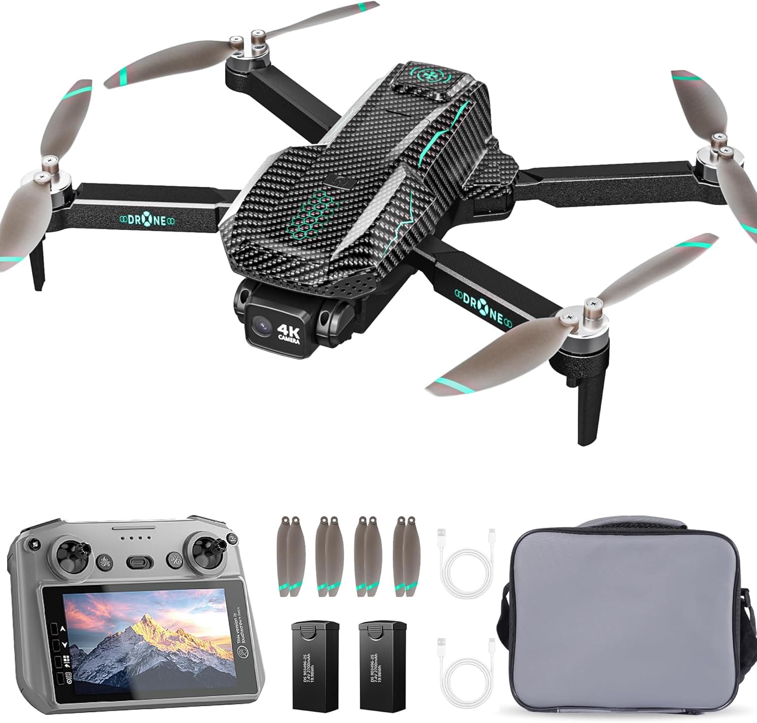 GPS Drone with 4K Camera, 5-inch LCD Screen, 60-min Flight