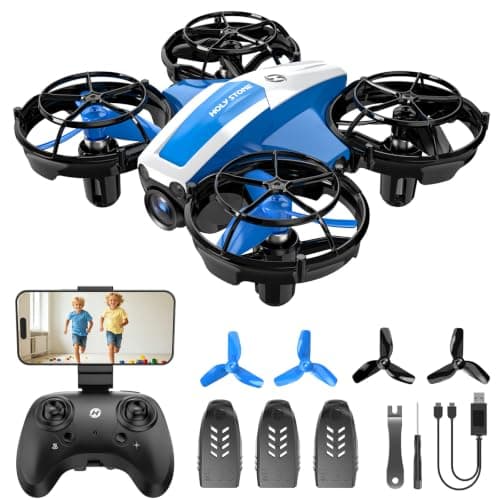 Holy Stone Mini FPV Drone with 1080P HD Camera for Kids & Beginners, RC Nano Quadcopter with Optical Flow Hover, Gesture Control, 3D Flips, 3 Batteries, Great Gift Toy for Boys and Girls, HS210P Blue