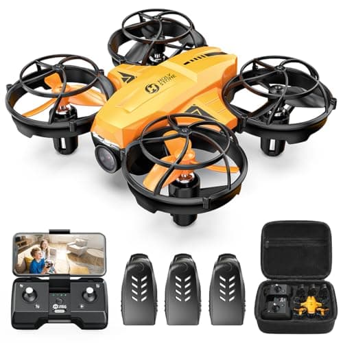 Holy Stone HS420 Mini Drone with 1080P HD FPV Camera for Kids Adults Beginners, Pocket RC Quadcopter with 3 Batteries 1 Carrying Case,Toss to Launch,Gesture Selfie, Altitude Hold, Circle Fly, Orange