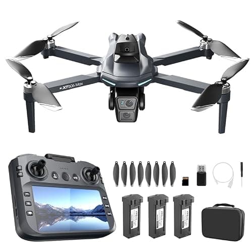 XT606 GPS Drone with Camera for Adults 4K EIS, Drone with 4.3" HD Screen